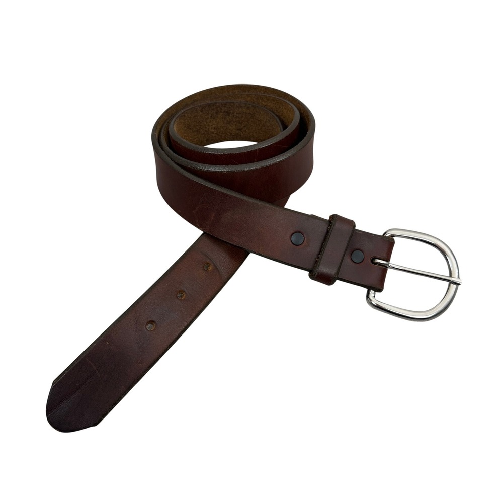 Silver Creek Belt Mens Size 38 Brown Leather Classic Buckle Casual Accessory